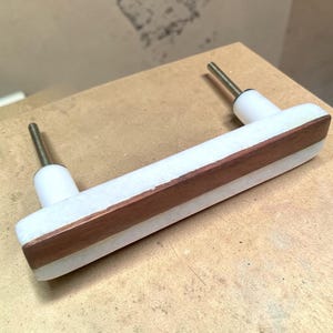 Weißer Marmor & Holzschrank Griff, Langer Schubladenknauf