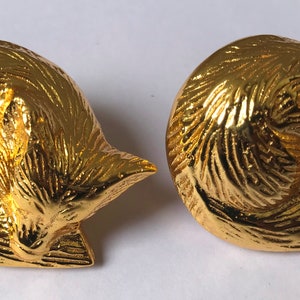 Golden brass Fox Cupboard Door Handles, Animal Drawer Pulls | Gold metal Cabinet Door Knobs