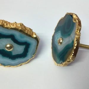 Green Agate Cabinet Drawer Pull Decorative Wardrobe Cupboard Door Handle