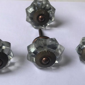 Clear Glass Octagon Shape Knobs for Home Kitchen Cabinet Hardware Cupboard Door Dresser Wardrobe and Drawer Pulls with Beautiful Design