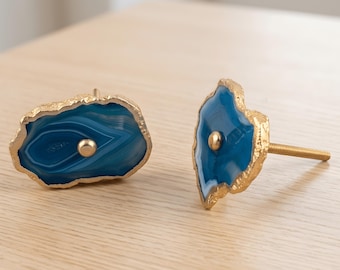 Turquoise Agate Cabinet Drawer Pull Decorative Wardrobe Cupboard Door Handle