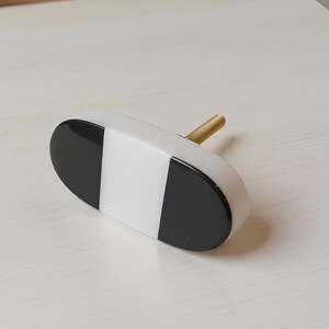 Black White Marble Knob, Cabinet Drawer Pull