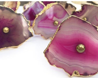 Pink Agate Cabinet Knob, Drawer Pull