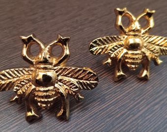Goudmessing bijenkastdeurgrepen, dierenladegrepen | Goudkleurige metalen kastdeurknoppen