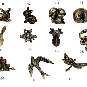 Antique Animal Cupboard Door Handles, Animal Drawer Pulls | Gold metal Cabinet Door Knobs