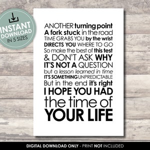 Songtekst van Good Riddance (Time of Your Life) | Groene dag | DIRECT DOWNLOADEN | Hoge resolutie JPG | Thuis of professioneel afdrukken | Geniet van de rit