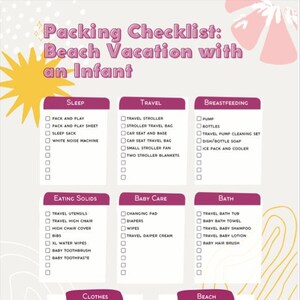 Printable Packing Checklist: Overnight Beach Vacation with a Baby
