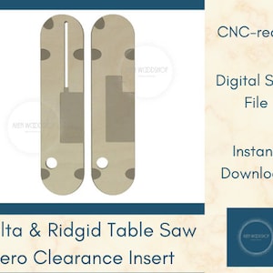 Descarga de archivo SVG de inserto de holgura cero para sierra de mesa para Delta 36-725, 36-725T2, 36-5152, 36-5000 y Ridgid R4560