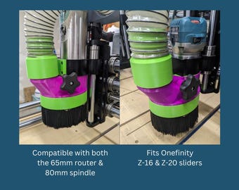 Infinity Boot: Adaptabilidad infinita: Funda antipolvo para fresadora CNC Onefinity de 65 mm y husillo de 80 mm con adaptador para colector de polvo de 2 1/2"
