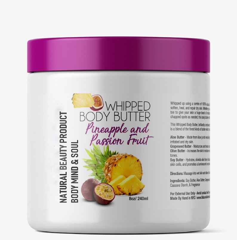 Pineapple & Passion Fruit Whipped Body Butter Etsy