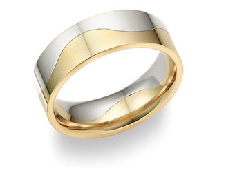 two halves one flash wedding band ring