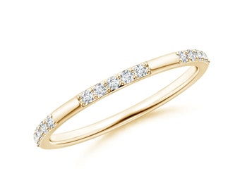 Pavé-Set Semi Eternity Diamond Wedding Band for Women