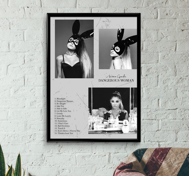 Ariana Grande Dangerous Woman Album Poster Wall Art Print A3 A2 A1