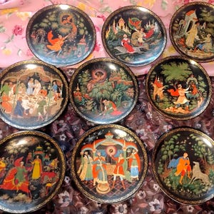 Set of 9 Russian Fairytale decorative plates