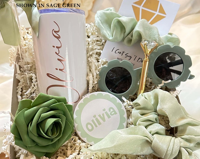 Flower Girl Proposal Gift Box Sage Green, Flower Girl Gift Set, Flower Sunglasses, Junior Bridesmaid Set, Terracotta Flowergirl Gift-FGGB006
