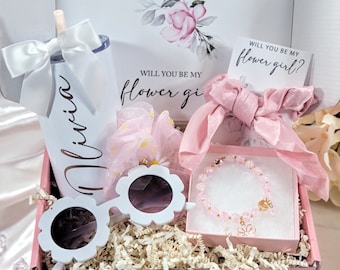 Flower Girl Proposal Box Gift, Flower Girl Gift Set, Flower Sunglasses, Junior Bridesmaid Set, Flower Girl Set, Flower Girl Gift Box-FGGB004