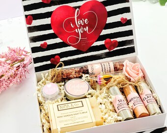 Valentines Day Gifts for Women Personalized Spa Gift Set, Galentines Gift, Gift Box for Her, Best Friend Gifts, Gifts for Friends - VDGB07
