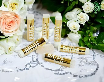 Bride Squad Lip Balm  Set of 3 Bridal Party Gifts, Bridesmaid Gifts, Proposal Gifts Chapstick Favors Bachelorette Party Favors - BMLB01