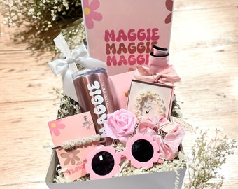 Flower Girl Proposal Box, Retro Flower Girl Gift Set, Flower Girl Sunglasses, Jr Bridesmaid Gift Set, Flower Girl Gift Box-FGGB008