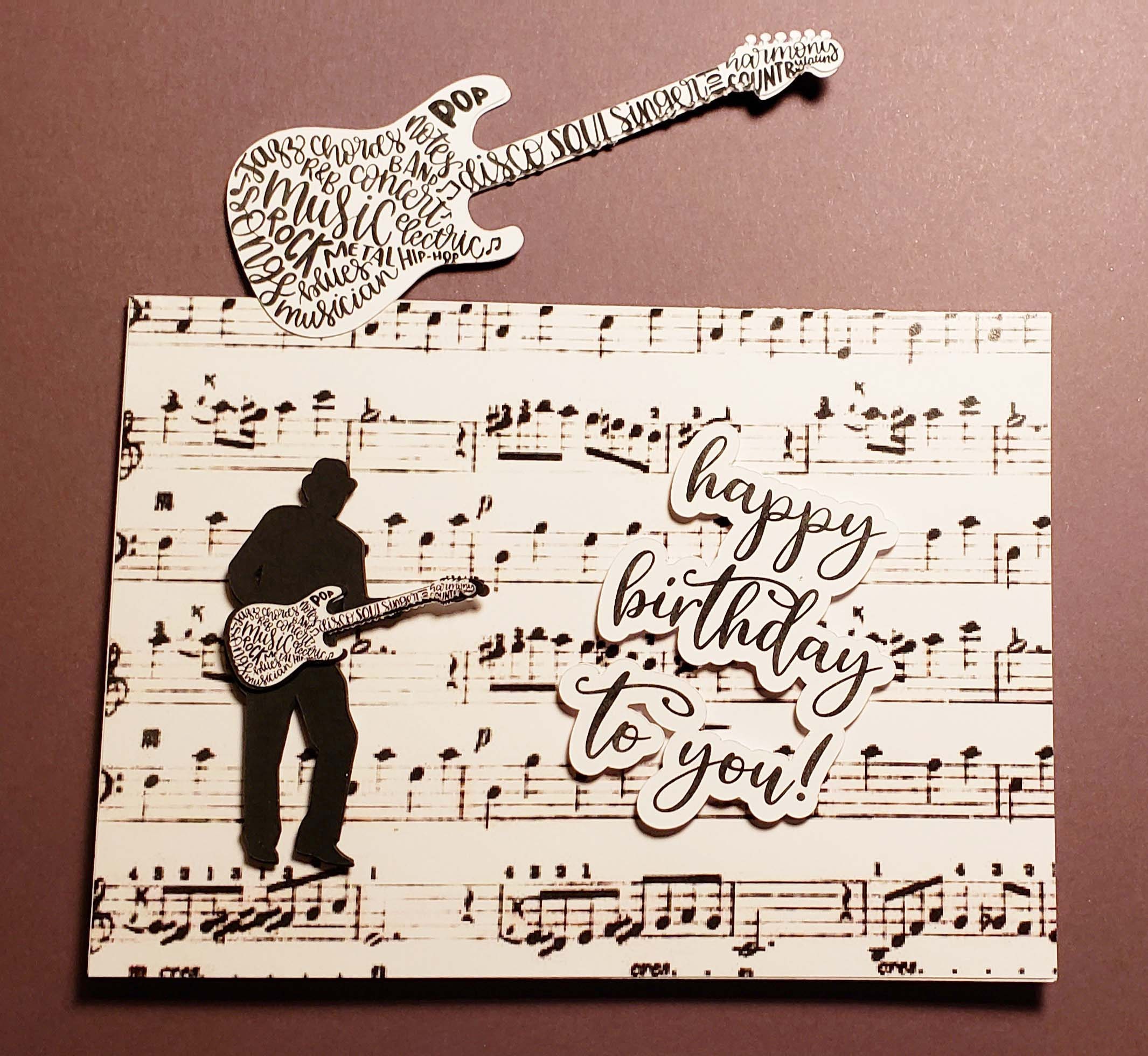 Birthday Card Rock and Roll Happy Birthday Card Musician With | Etsy