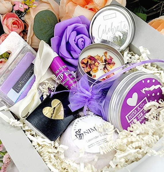 Christmas Gifts for Mom,Mom Birthday Gifts from Daughter,Personalized Spa  Body Relaxing Lavender Gifts Basket Mothers Day Gifts for Mom,Unique Gifts