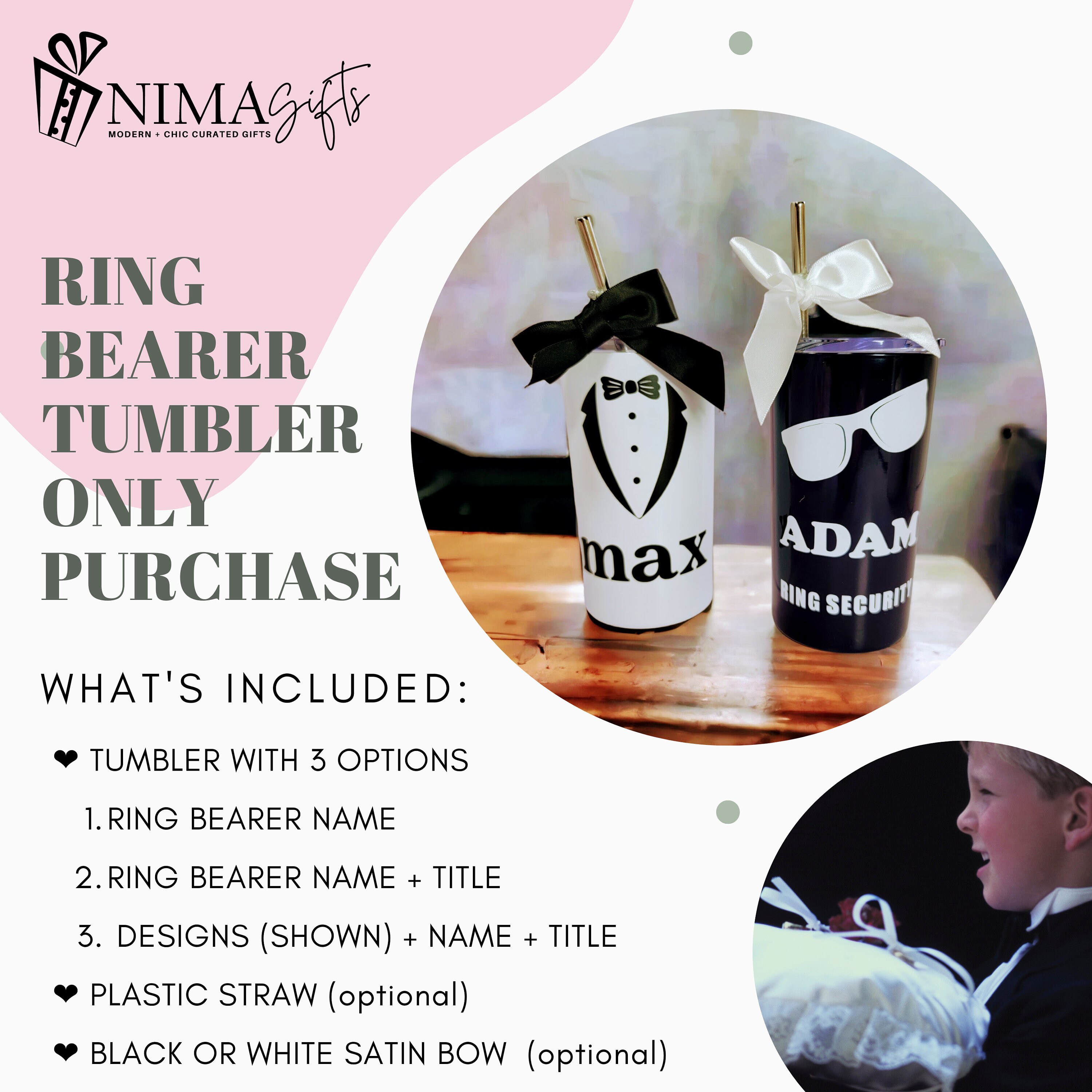 Flower Girl / Ring Bearer Skinny Mini Tumbler – Rubi and Lib Design Studio