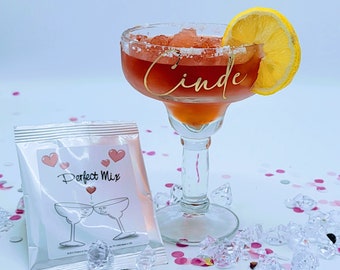 Personalized Margarita Glass, Custom Name Margarita Glass, Large Margarita Glass, Bachelorette Party Favor, Girls Weekend Cups - BMPB032