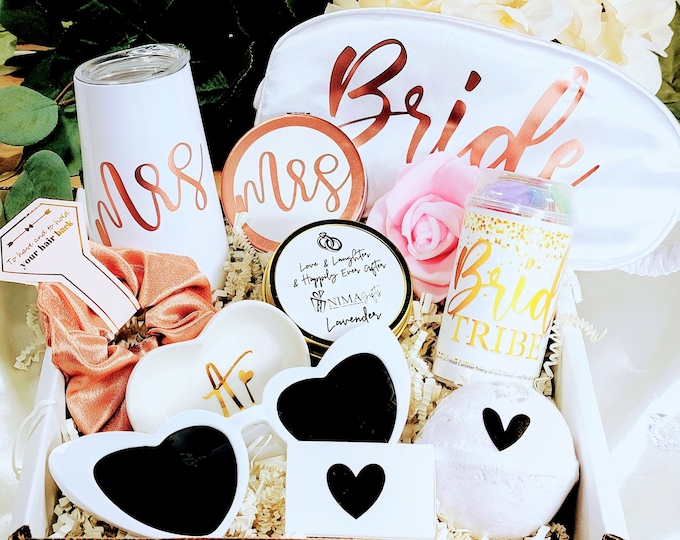 Bride to Be Bridal Engagement Gift Basket Present, Bride Gift, Bridal Gift Basket, Future Mrs. Gift, Bride Box, Bridal Shower Gift - BG001