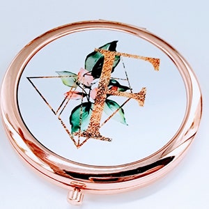 Rose Gold Compact Mirror, Personalized Bridesmaid Compact Mirror, Monogram Pocket Mirror, Bridesmaid Proposal Gift, Bridesmaid Gift For Her