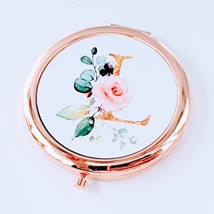 Gold Bridesmaid Compact Mirror Personalized Bridesmaid Gift, Maid of Honor Gift Pocket Mirror, Bridesmaid Proposal Gift Bachelorette Gifts