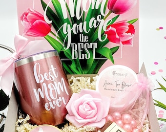 Mothers Day Gift Box for Mom, Best Personalized Gifts Basket for Her, Birthday Gifts for Best Friend, Spa Gift Set for Women - BDGF015
