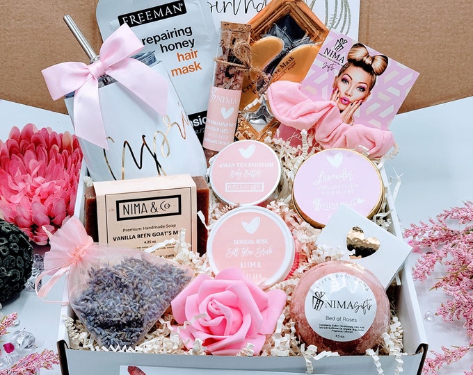 Birthday Gifts for Her, Birthday Box Spa Gift Set for Women Pesonalized Gift Box for Her, Happy Birthday Gift for Mom BFF Best Friend-BDB002