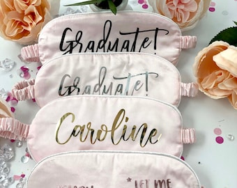 Graduate Sleep Mask, Graduation Gift Sleep Masks, Custom Silky Satin Mask, Graduation Gift - BMPG09