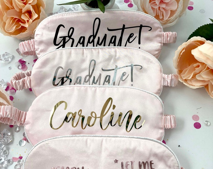 Graduate Sleep Mask, Graduation Gift Sleep Masks, Custom Silky Satin Mask, Graduation Gift - BMPG09