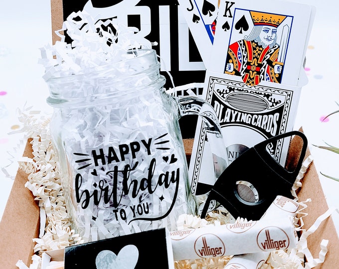 Birthday Gift Box for Boyfriend, Groomsmen Proposal Box, Fathers Day Gift Box, Gift Basket for Dad, Gifts for Boyfriend - GBFM018
