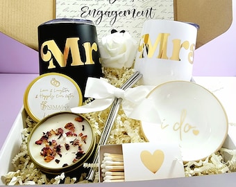 Unique Engagement Gifts for Couple, Couples Engagement Gift Box For Best Friends, Wedding Gift Basket, Future Mr and Mrs Gift Set -EGFC03