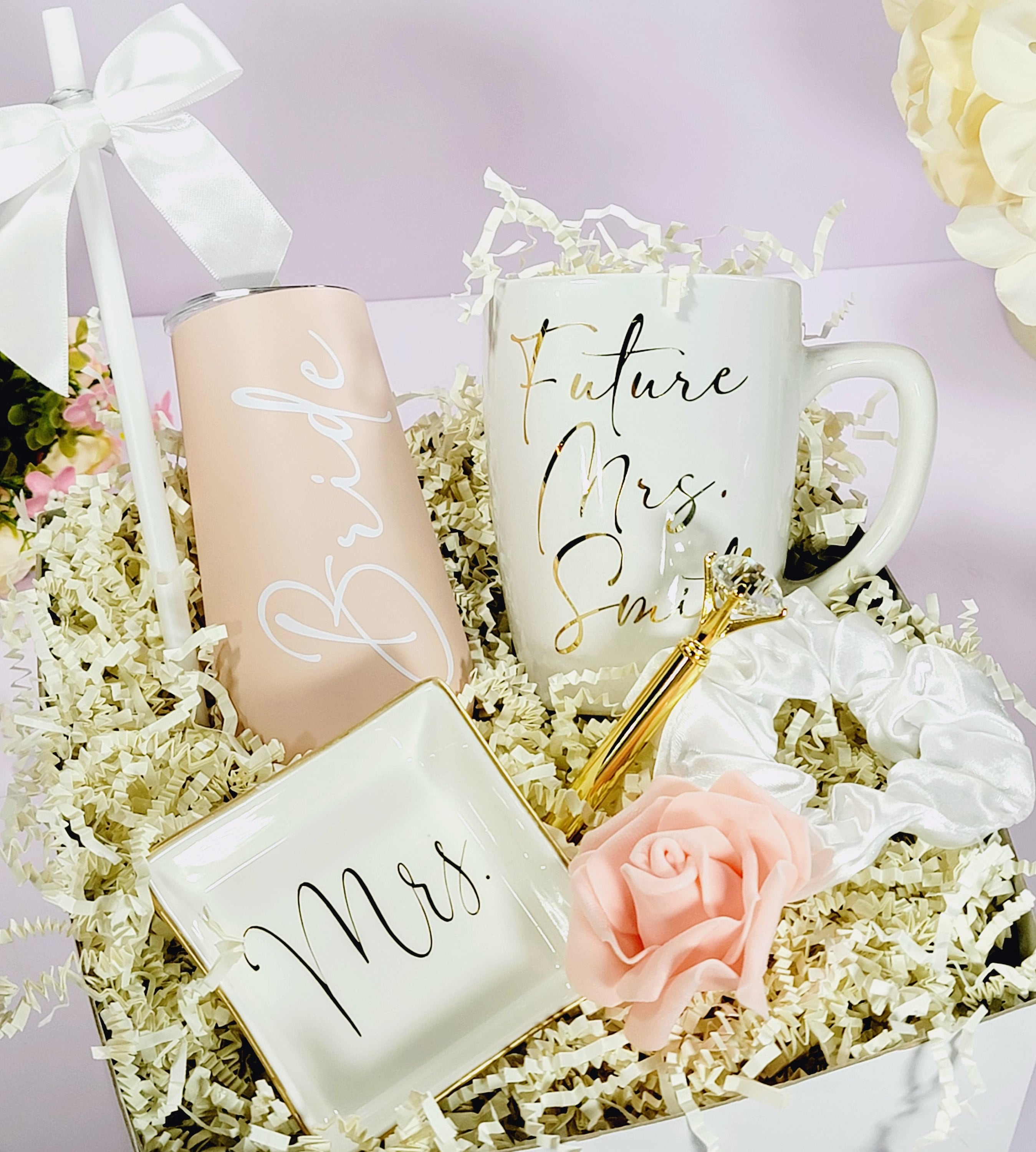 Engagement Gift for Bride, Bride-to-Be Engagement Gift Box, Future Mrs Mug  Wedding Gift Basket, Bridal Shower Gift Set, Bride Gift - BGB005