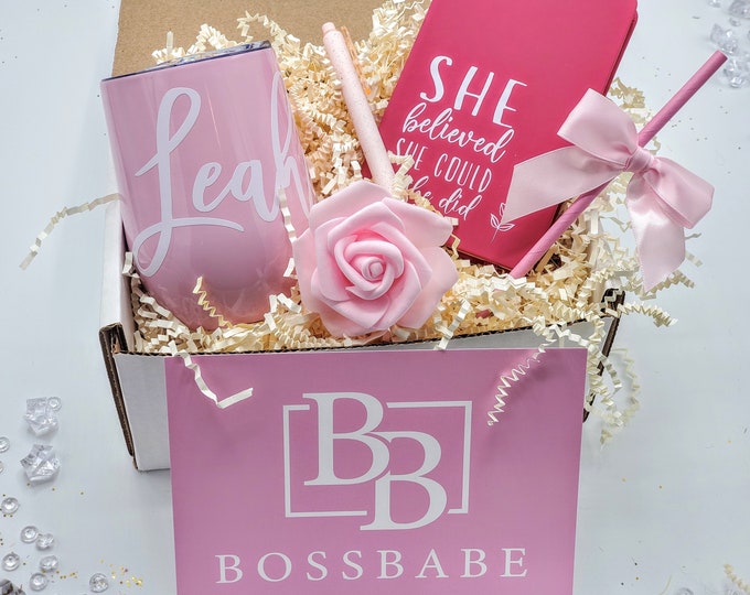 Boss Gift Box, Boss Babe Promotion Congratulations Gift Box, Gift for Coworkers, New Job Gift, Promotion Gift, Personalized Tumbler-PGB21008