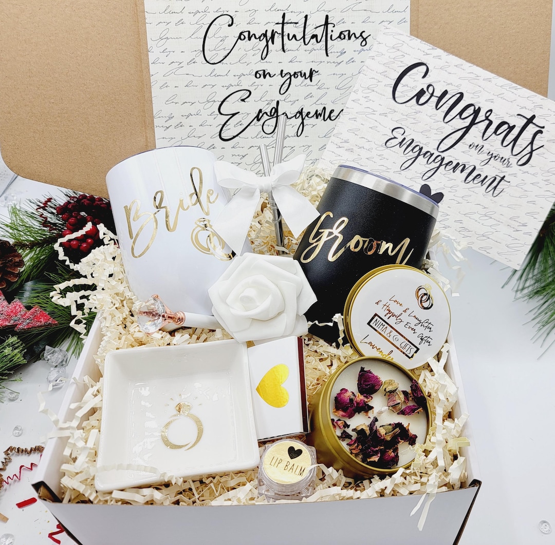 Engagement Gift Box for Couples | Personalized Mr and Mrs Tumbler Set ...