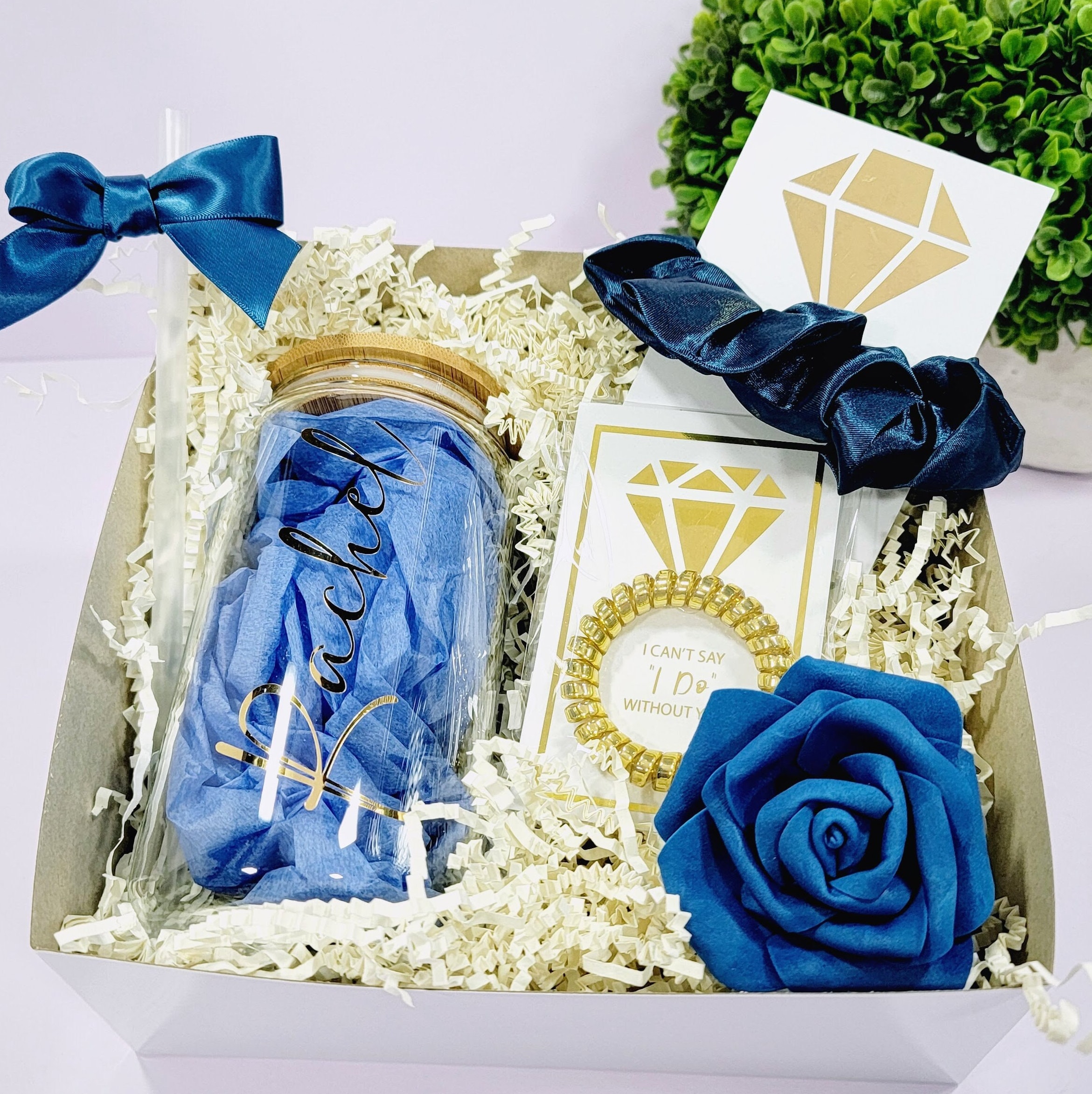 Dusty Blue Bridesmaid Proposal Box Bridesmaid Gift Bridal 