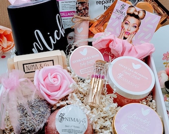 Personalized Birthday Gifts for Her, Friend Birthday Box, Gifts for Women, Spa Gift Set, Birthday Gift Box, Best Friend Gift - MDGB002B