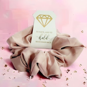 Bridesmaid Scrunchies Silk Satin Soft Hair Scrunchies Hair Accessories for Her Perfect Bridesmaid Proposal Gift - BMGSCR02A