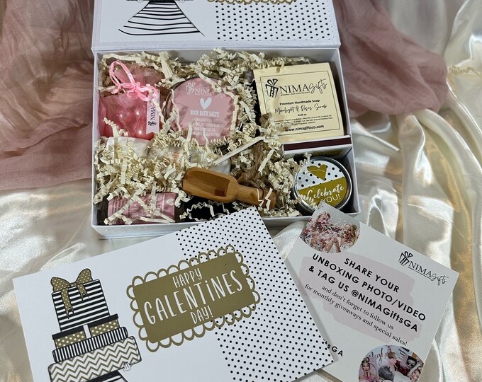 Galentines Gift Box for Your Best Friend, Spa Gift Set Pamper Gift Box for Her on Valentines Day, Valentines Gifts - BDS05