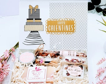 Galentines Day Gift Box for Friends, Personalized Valentines Day Gift for Women Spa Gift Box Best Friend Gifts, Valentine Gift Idea - VDB010