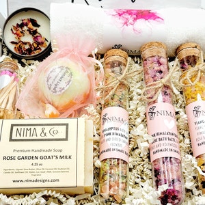 Spa Gift Set for Her – Relaxation Box with Bath Salts, Candle, Soap & Bomb • Perfect Birthday, Self Care or Mother&#39;s Day Gift - MDGB001
