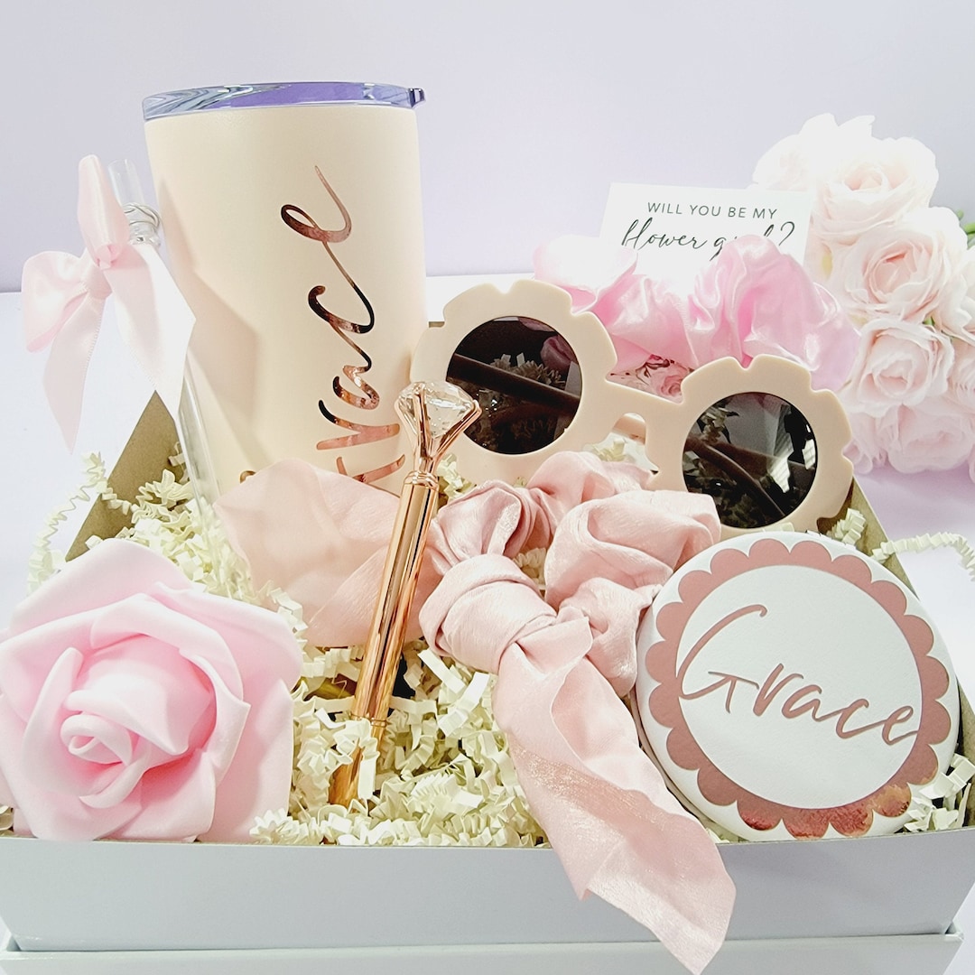 Personalized Flower Girl Proposal Gift Box – Tumbler & Sunglasses - Etsy