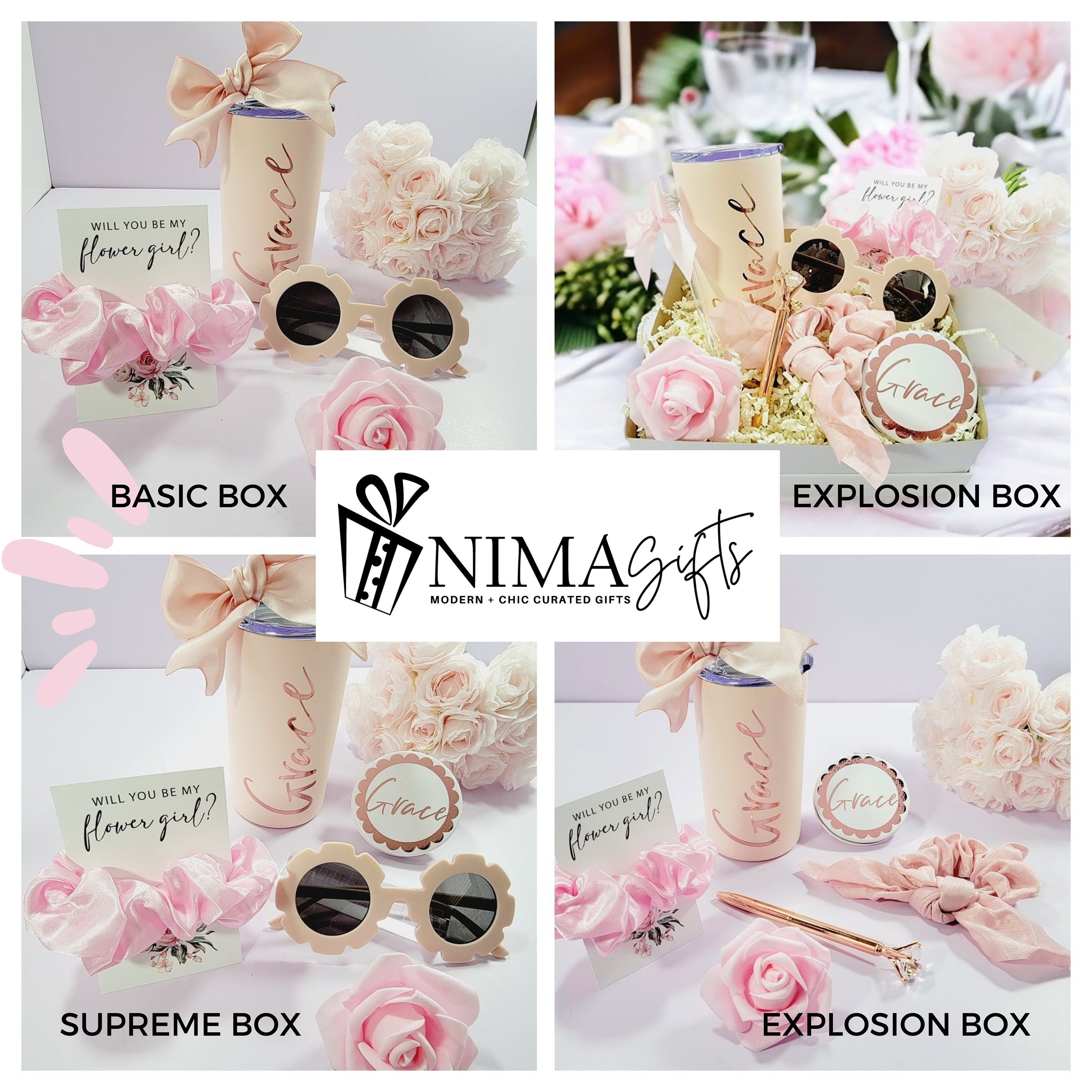 Hanaive 6 Pcs Flower Girl Gifts Flower Girl Proposal Box Set