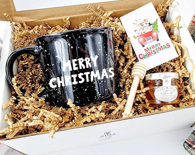 Coffee Mug Christmas Gift Box for Him, Holiday Gift Set For Her, Personalized Christmas Gift Basket for Men or for Women, NIMAGifts - GGB024