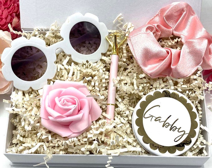 Flower Girl Gift Set, Flower Girl Proposal Box Gift, Flower Sunglasses, Junior Bridesmaid Set, Flower Girl Set, Flower Girl Gift Box-FGGB002