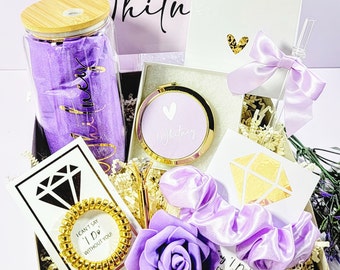 Will You Be My Bridesmaid Gift, Personalized Lilac & Gold Wedding Keepsake, Maid of Honor Proposal Gift